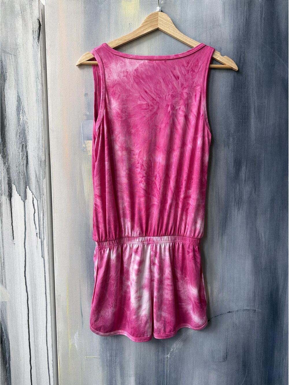 Emme Jordan Pink Tie Dye Romper Fits Small - Picture 5 of 6